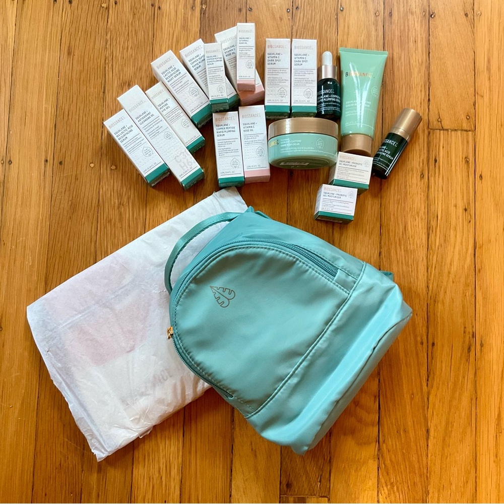 Biossance 20 Piece Lot Samples & Bags, NWOT